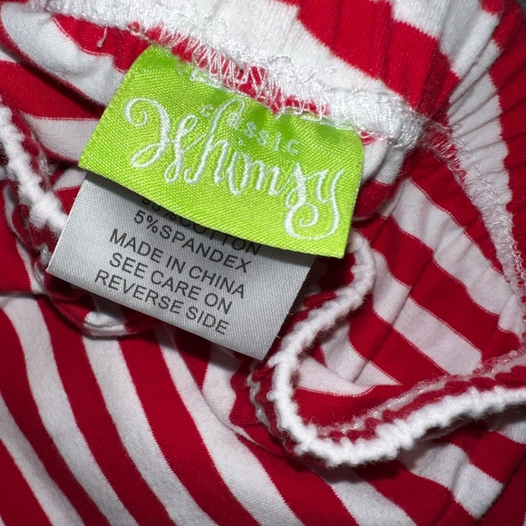 Classic whimsy red and white holiday striped pants with flare bottoms size 6 EUC - Picture 5 of 6